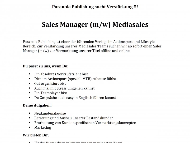 Paranoia Publishing sucht Verstärkung